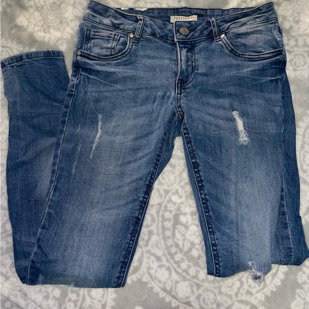 Forever 21 Dark Blue Skinny Jeans